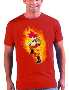 Camiseta dragon ball Gokú dios batalla de los dioses roja